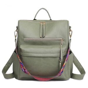 Brand New Green Leather Backpack